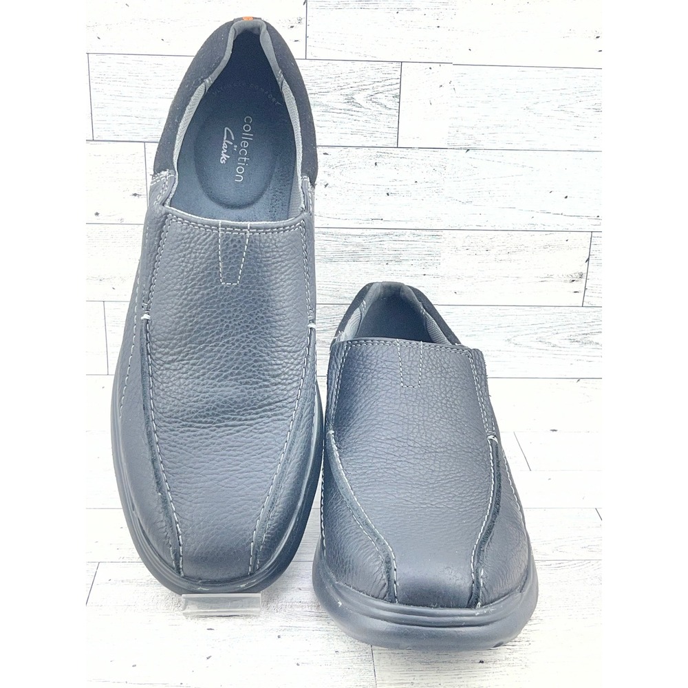 Clarks‎ Collection Men Black Pebbled Leather Slip On Loafers Men Size 12M